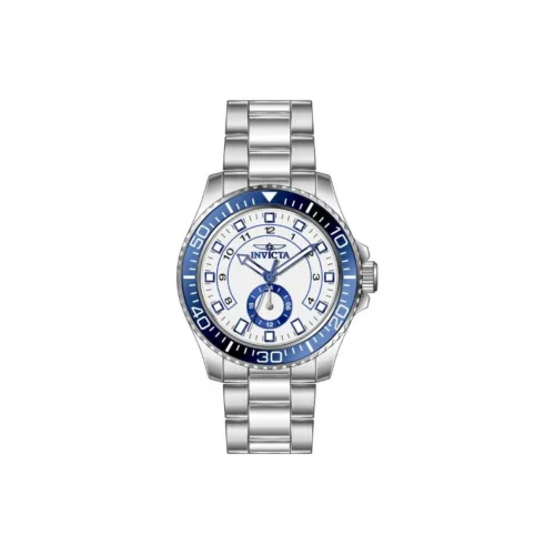 INVICTA Мужские часы Кварцевый механизм Ремешок из нержавеющей стали 44 мм Белый циферблат