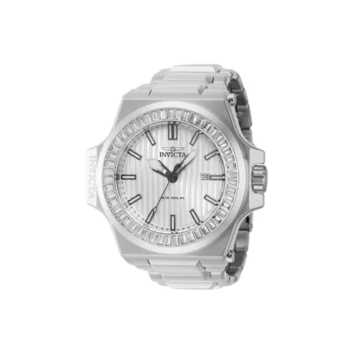 INVICTA Мужские часы Кварцевый механизм Ремешок из нержавеющей стали 58 мм Белый циферблат