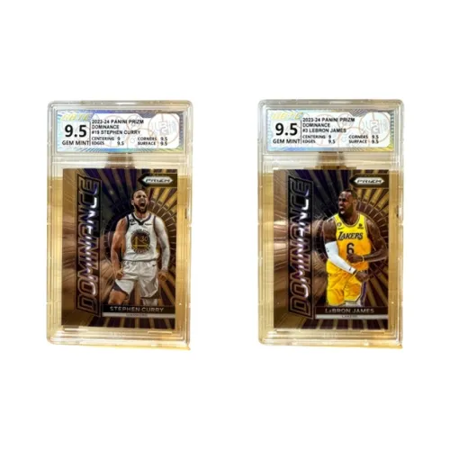 PANINI 23 24 Prizm Леброн Джеймс Stephen Curry Dominance Tacko GBTC 9,5 Points Сертифицированные Карты 2 Упаковки