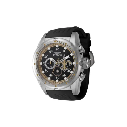 INVICTA Мужские часы Кварцевый механизм Силиконовый ремешок 50 мм Черный циферблат