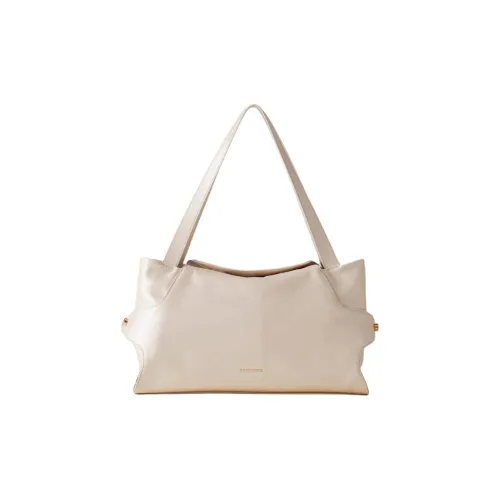 BORBONESE Napa Голень Кожа Сумка Сумка через плечо Средняя Женская Жемчужно-белая