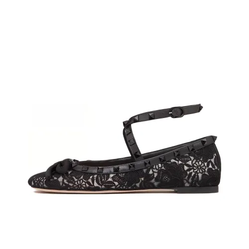 Valentino Rockstud Женские повседневные туфли Черные Женские