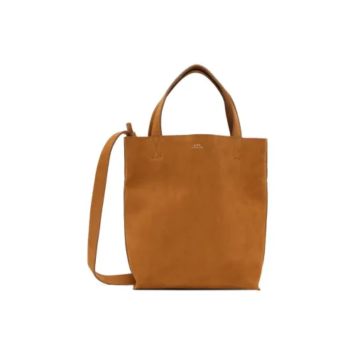 A.P.C Коровья кожа Тоут Сумка Сумка для покупок Сумка на плечо Маленькая Женская Рыжевато-коричневый