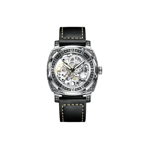 MUKUO Автоматические механические мужские часы 42 мм с открытым механизмом