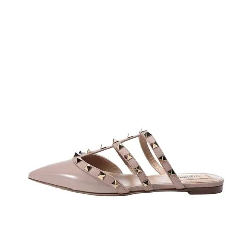 Valentino Rockstud Заклепки Домашние тапочки Женские Нюдово-розовый