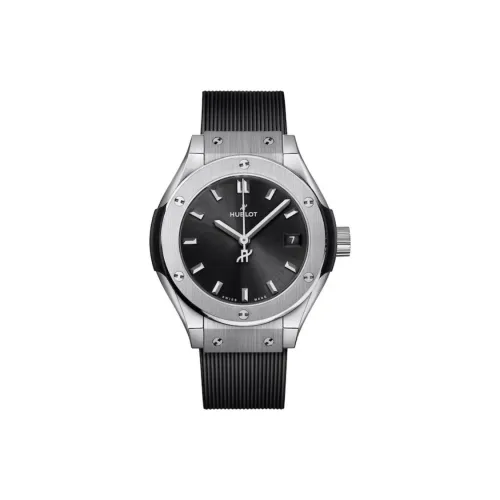 HUBLOT Classic Fusion Collection Кварцевый механизм Женские часы 29 мм Черный циферблат Титановые корпуса часов Резиновый ремешок