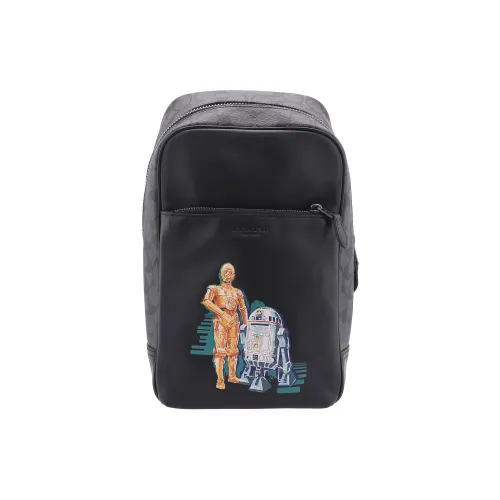 COACH Star Wars Xingji BATTLE Коллаборация Westway Leather Sling Bag Сумка через плечо Маленькая Мужская Черная