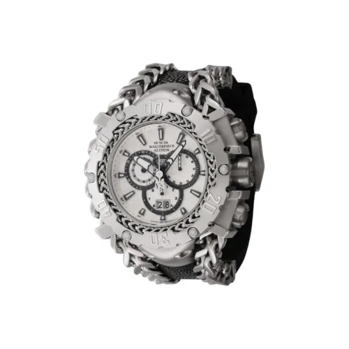 INVICTA Мужские часы Кварцевый механизм Силиконовый ремешок из нержавеющей стали 58,3 мм Белый циферблат