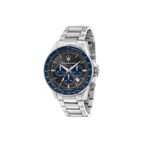 Maserati Challenge Collection Мужские часы Кварцевый механизм Металлический ремешок 44 мм Черный циферблат