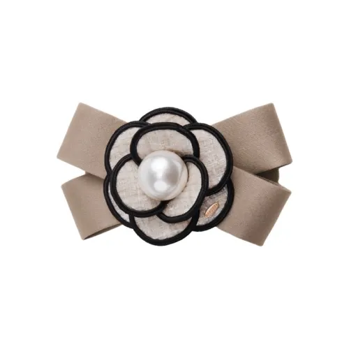 BABYBEI Бант Элегантность Французский Камелия Цветочный Черный Бежевый Аксессуары для волос Женские
