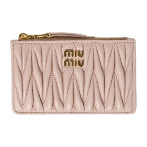MIU MIU Matelassé Кожа Наппа Картхолдер Стандартный Женский Розовый