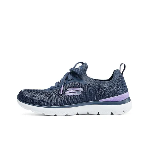 Skechers Summits Износостойкий Дышащий Низкий Топ Повседневная Обувь Женская Синяя