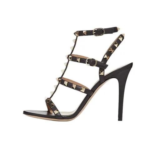 Valentino Rockstud One Ремешок Сандалии 10 см Женские Черные