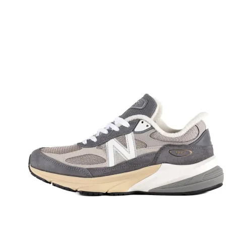 New Balance NB 990 V6 Устойчивые к истиранию Низкие Беговые кроссовки Унисекс Серые