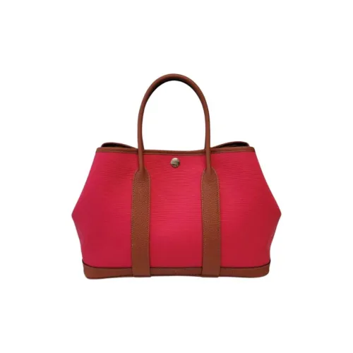 HERMES Сумка Officier Canvas с Negonda Телячья кожа Женская Красная и Коричневая