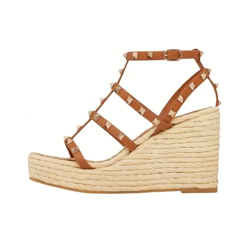 Valentino One Ремень Сандалии 9,5 см Женские Коричневый