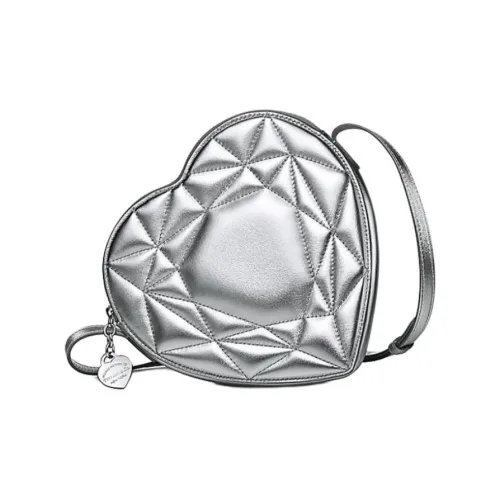 TIFFANY CO. Return To Tiffany Collection Мягкая кожа Сердце-образная сумка сумка через плечо женская серебряная