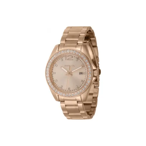 INVICTA Наручные часы Кварцевый механизм Нержавеющая сталь Ремешок 38 мм Розовое золото Циферблат Женские часы