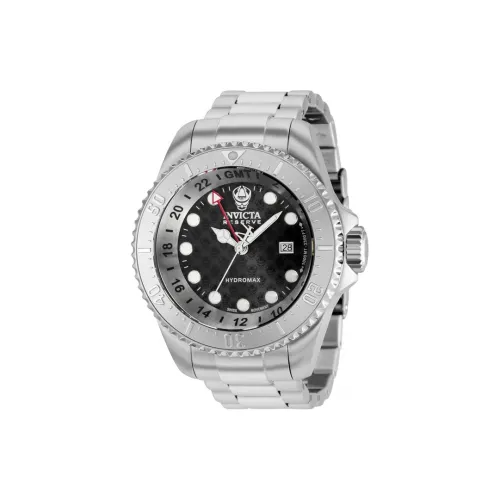 INVICTA Мужские часы Кварцевый механизм Ремешок из нержавеющей стали 52 мм Черный циферблат