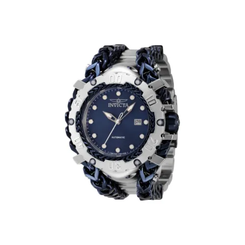INVICTA Мужские часы Автоматический механический механизм Нержавеющая сталь Ремешок 58,3 мм Синий циферблат