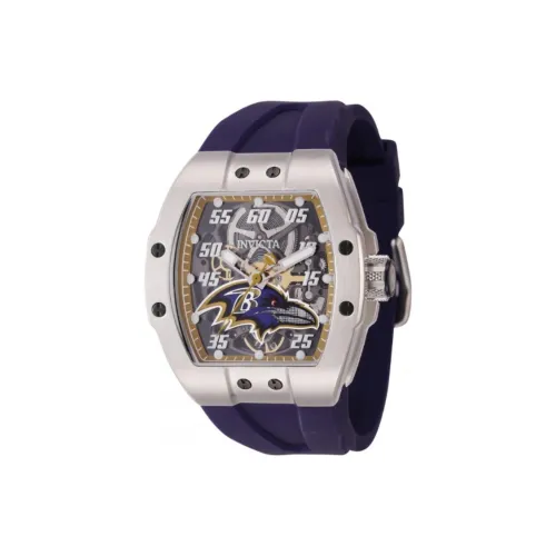 INVICTA Мужские часы Автоматический механический механизм Силиконовый ремешок 44 мм Черепный циферблат Часы