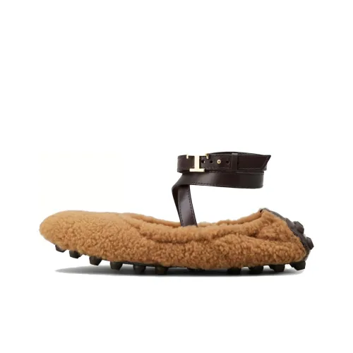 TOD'S Ballerina Bubble Лоферы с резиновым покрытием Женские Коричневый