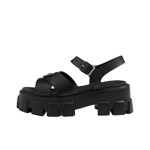 PRADA Monolith Пляжные сандалии Черные Женские
