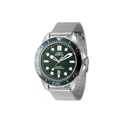 INVICTA Pro Diver Collection Мужские часы Кварцевый механизм Ремешок из нержавеющей стали 44 мм Зеленый циферблат