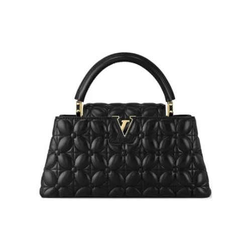 LOUIS VUITTON Capucines Кожа Капусин Через плечо Сумка Тоут Одно плечо Средний Женский Черный