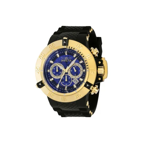 INVICTA Наручные часы Кварцевый механизм Силиконовый ремешок из пластика 50 мм синий циферблат Мужские часы