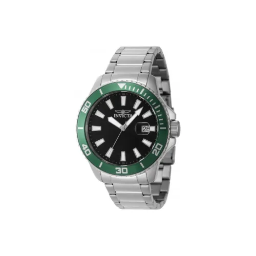 INVICTA Pro Diver Collection Мужские часы Кварцевый механизм Ремешок из нержавеющей стали 45 мм Черный циферблат