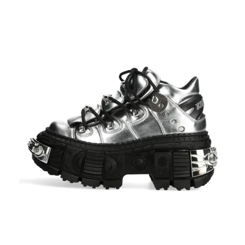 NEW ROCK Низкий топ Повседневная обувь Унисекс Серебристый Черный