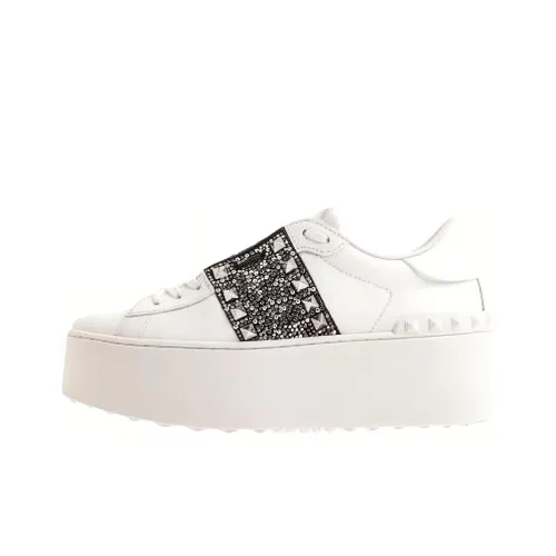 Valentino Rockstud Low Топ Повседневная обувь Женская Белый Черный