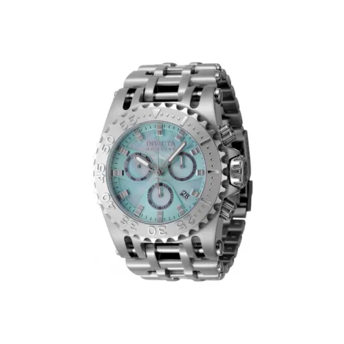 INVICTA Мужские часы Кварцевый механизм Ремешок из нержавеющей стали 50 мм Синий циферблат