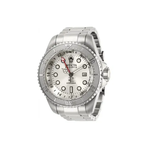 INVICTA Мужские часы Кварцевый механизм Ремешок из нержавеющей стали 52 мм Серебристый циферблат