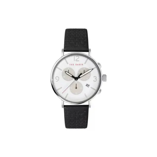 TED Baker Мужские часы Кварцевый механизм Кожаный ремешок 40 мм Белый циферблат