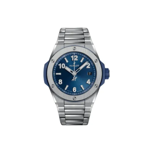 HUBLOT Big Bang Автоматический Механический Механизм Унисекс Часы 38 мм Синий Циферблат Титан Корпус Часы Титан Ремешок