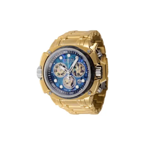 INVICTA Мужские часы Кварцевый механизм Ремешок из нержавеющей стали 60 мм Синий циферблат