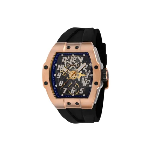 INVICTA Мужские часы Автоматический механический механизм Силиконовый ремешок 44 мм Черный циферблат