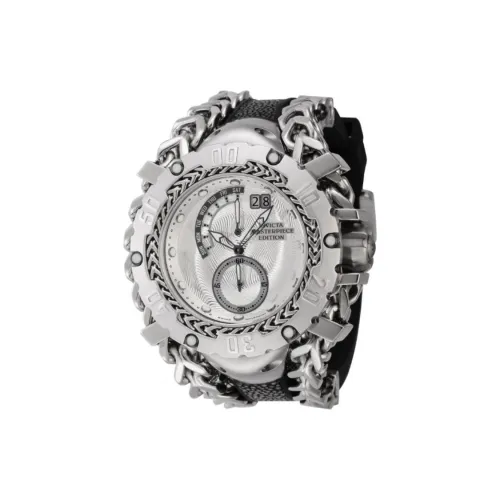 INVICTA Мужские часы Кварцевый механизм Нержавеющая сталь Силикон Настоящий ремень из ската 58,3 мм Серебристый циферблат Часы для мужчин