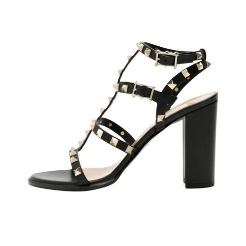 Valentino Rockstud One Ремешок Сандалии Женские Черные