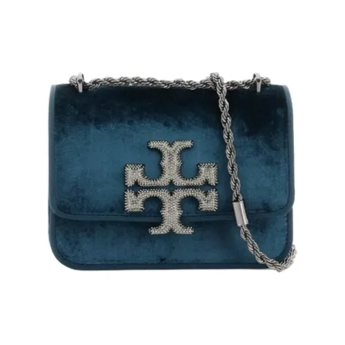 TORY BURCH ELEANOR Велюр с кожаными вставками сумка через плечо сумка на плечо маленькая женская бирюзовый синий