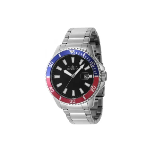 INVICTA Pro Diver Collection Мужские часы Кварцевый механизм Ремешок из нержавеющей стали 45 мм Черный циферблат