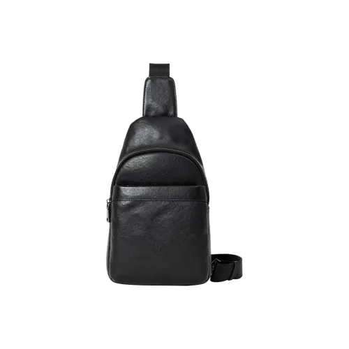 DOSRFINI Сумка через плечо из коровьей кожи стандартная мужская черная