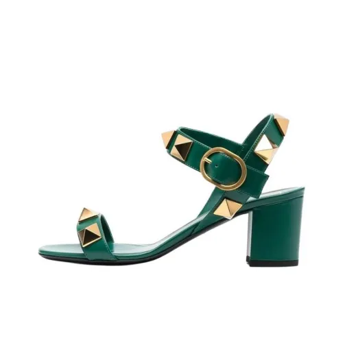Valentino Roman Stud One Ремень Сандалии Женские Зеленые