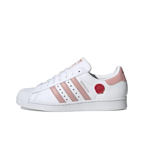Adidas Originals SUPERSTAR 2023 Valentine's Day Low Топ Скейтборд Кроссовки Унисекс Розовый Белый