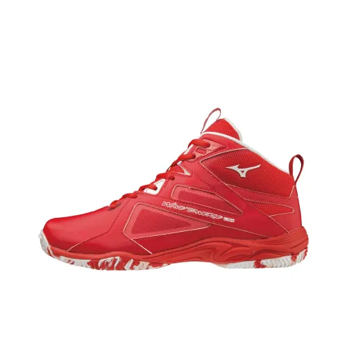 Mizuno Wave Divers LG4 LTD Амортизаторы Slip-resistant устойчивые к истиранию высокие кроссовки для тренировок унисекс красные