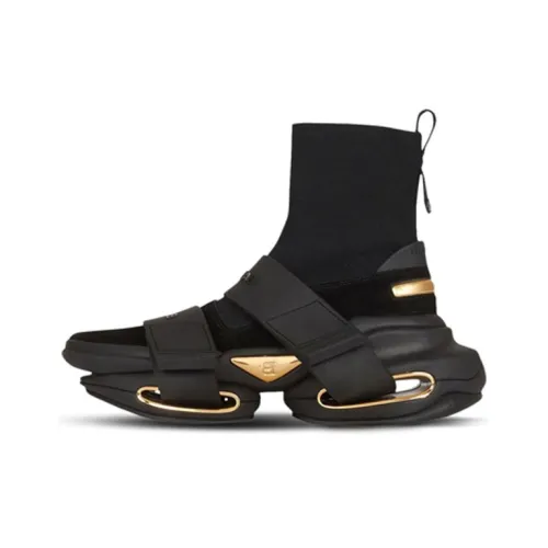 BALMAIN Дышащие Высокие Топы Спортивная Повседневная Обувь Женская Черная