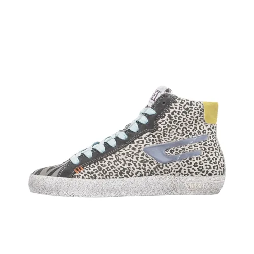 DIESEL Высокие Топы Стильные Скейтбординг Женские Черно-Белые