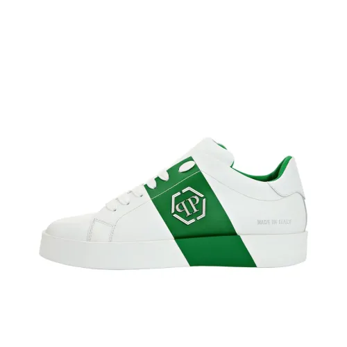 PHILIPP PLEIN Низкий топ Стильный Скейтбординг Мужской Белый Зеленый